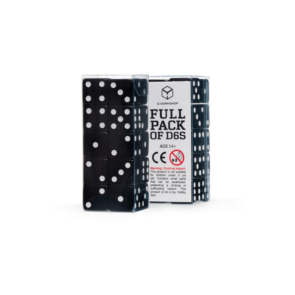 Q Workshop Dice Set Full Pack D6 Black (20) P067689