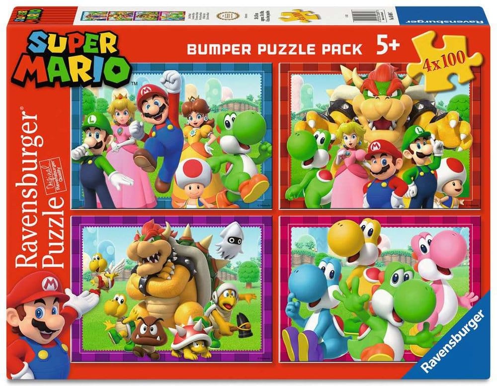 Super Mario Puzzle 4-Pack Time for Mario! (4x100 Pieces) P076808