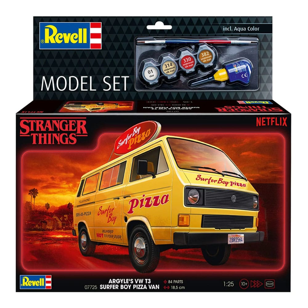 Stranger Things Model Kit Set 1/25 VW T3 Bus Surfer Boy (Aqua Color) 19 cm P067720