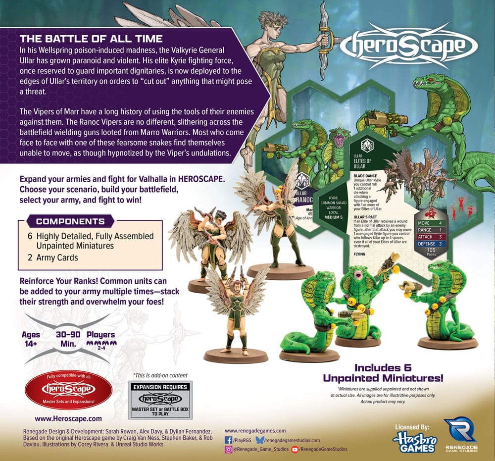 Heroscape Army Expansion Age of Annihilation Elites of Ullar & Ranoc Vipers (Common) *English Version* P065314