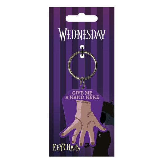 Wednesday Rubber Keychain Give Me A Hand P057230