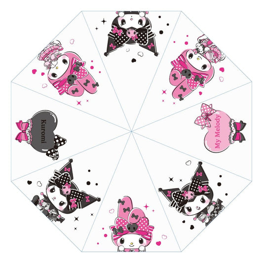 Sanrio Pink Black Party Series Umbrella Kuromi & My Melody Transparent P074056