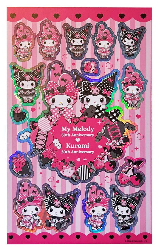 Sanrio Pink Black Party Series Sticker Pack Kuromi & My Melody P074070
