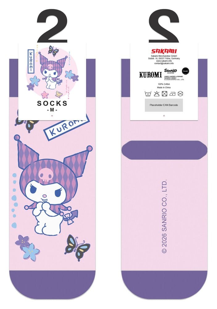 Sanrio Socks Kuromi Japanese Short 36-40 P074651