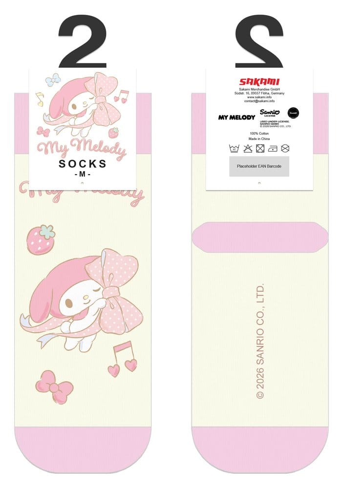 Sanrio Socks My Melody Big Ribbon Short 36-40 P074652