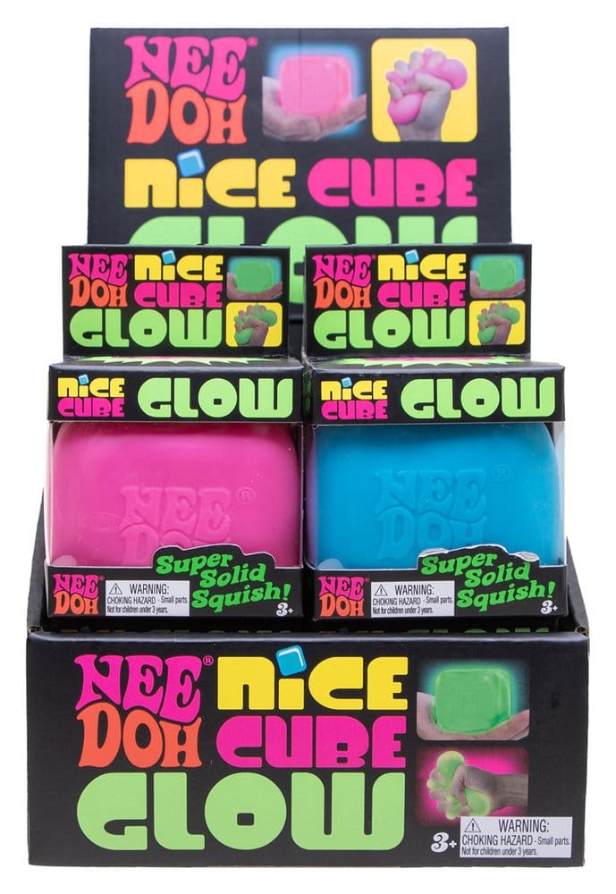 NeeDoh Squeeze Ball Nice Cube Glow (Glow in the Dark) 5 cm Display (12) P073317