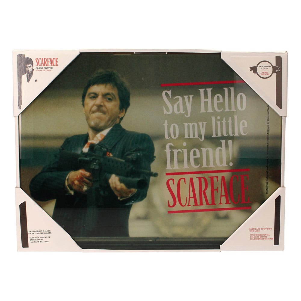 Scarface Glass Poster Say Hello 40 x 30 cm P066643