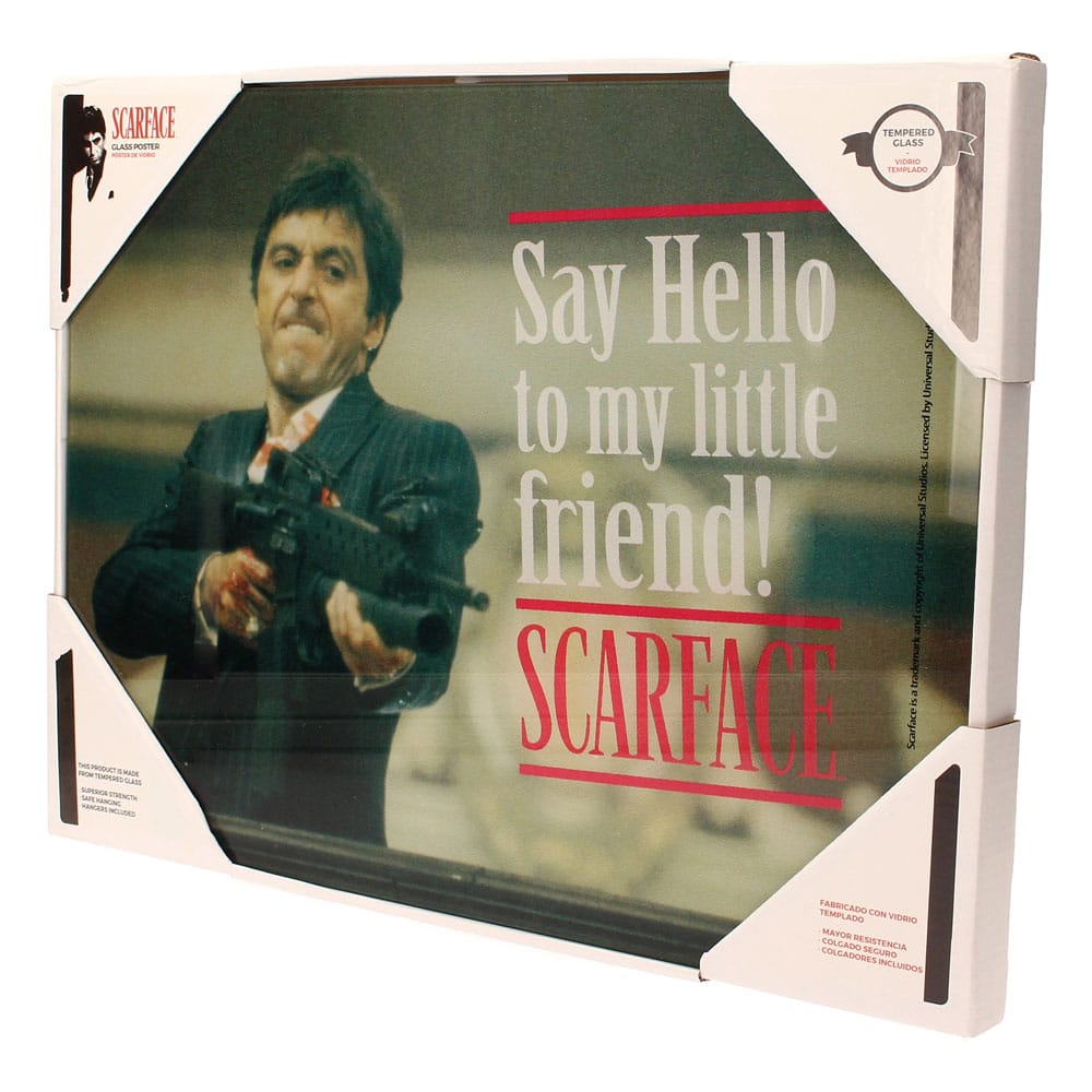 Scarface Glass Poster Say Hello 40 x 30 cm P066643