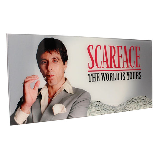 Scarface Glass Poster The World Is Yours (Grey Background) 60 x 30 cm P066644