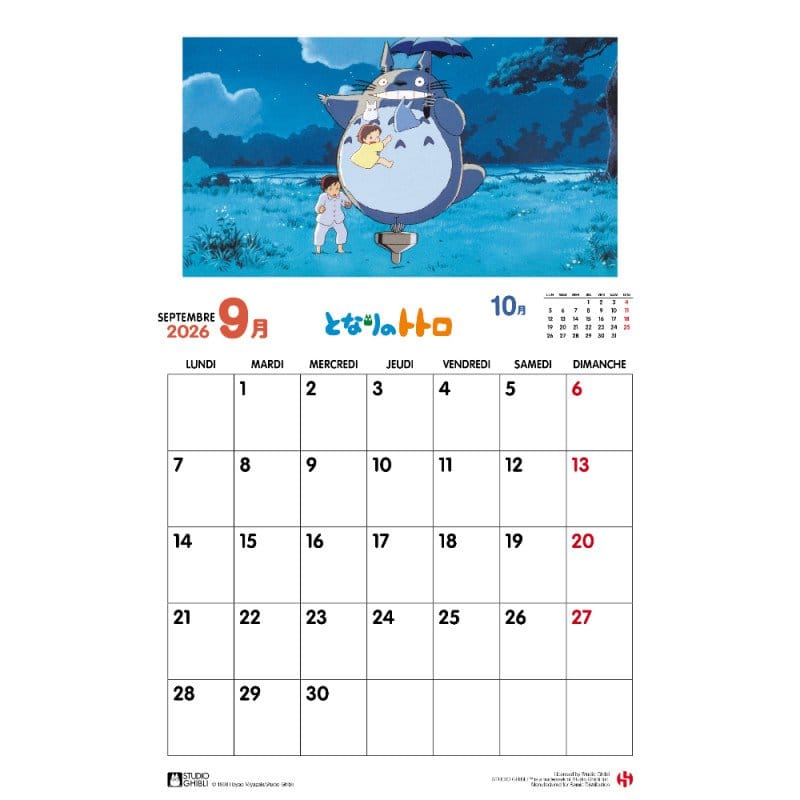 My Neighbor Totoro Calendar 2026 *French Version* P070991