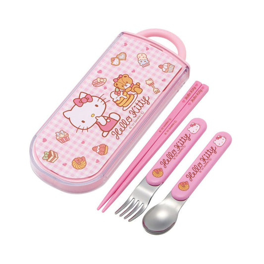 Hello Kitty Chopsticks & Spoon & Fork Set Sweety pink P058915