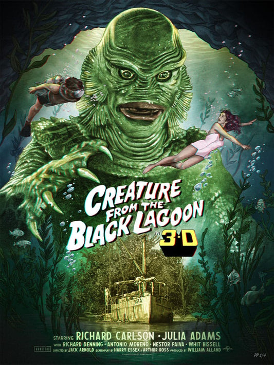 The Creature from the Black Lagoon Art Print Creature from the Black Lagoon (3D Variant) by Ruiz Burgos 61 x 46 cm - unframed P067041