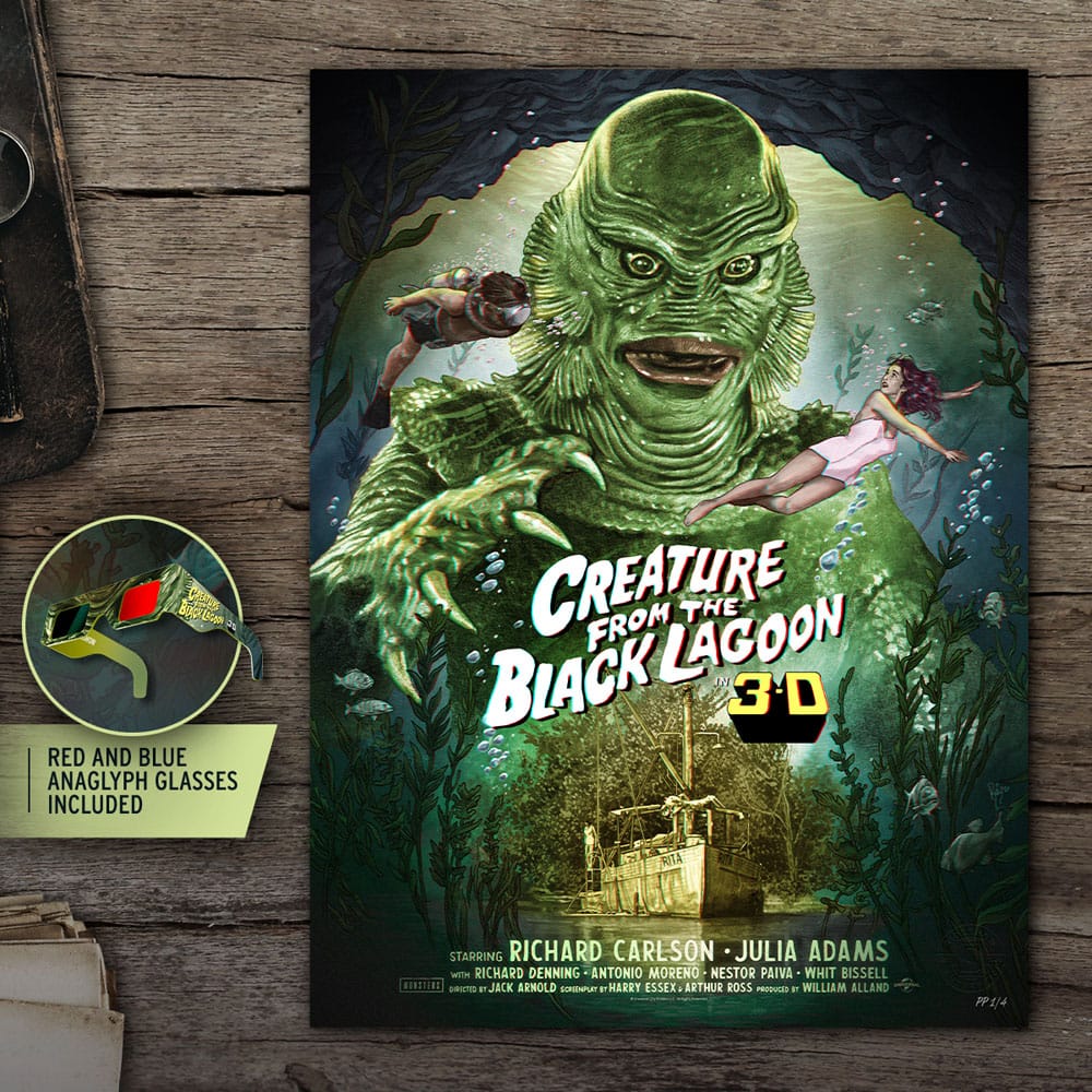 The Creature from the Black Lagoon Art Print Creature from the Black Lagoon (3D Variant) by Ruiz Burgos 61 x 46 cm - unframed P067041