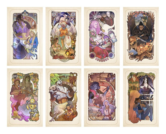 Critical Role Art Print 10th Anniversary Art Nouveau Illustrations 46 x 28 cm - unframed (Set of 8) P065541