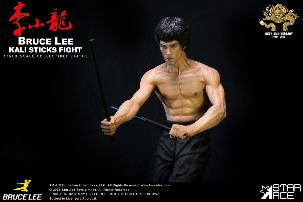 Enter the Dragon Movie Statue 1/6 Bruce Lee Kali Sticks Fight Deluxe Basement Version 30 cm P068791