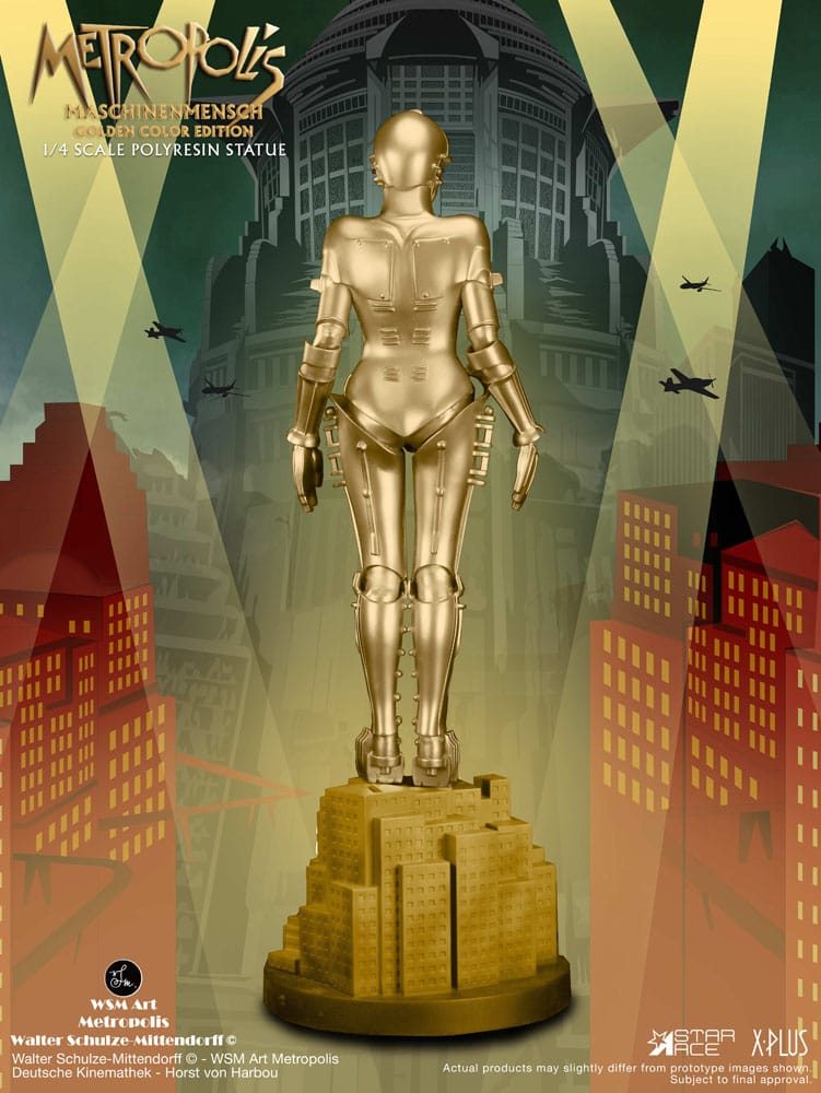 Metropolis Statue 1/4 Maschinenmensch Metallic Gold 40 cm P059748