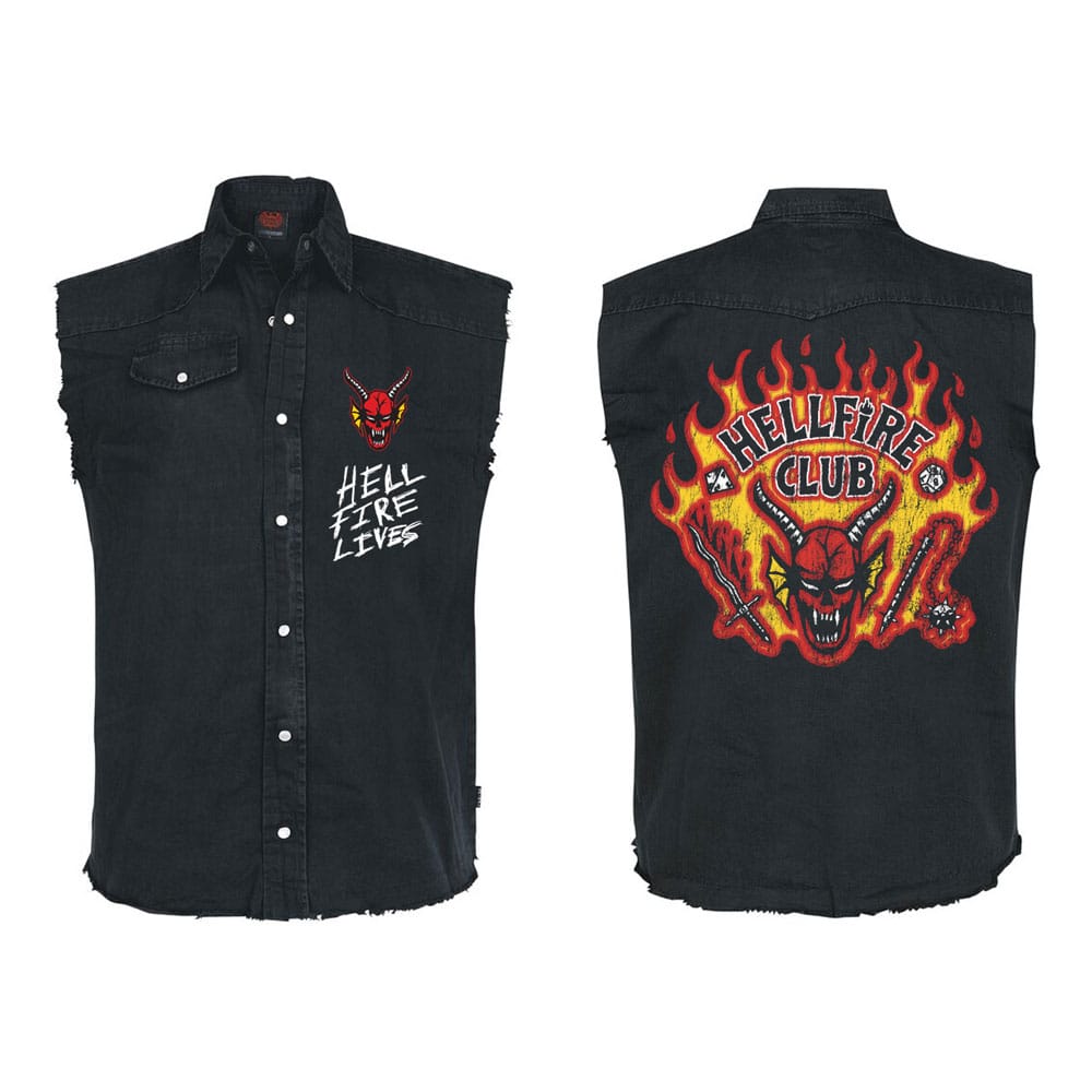 Stranger Things Work Shirt Hellfire Distressed Size XL P068034