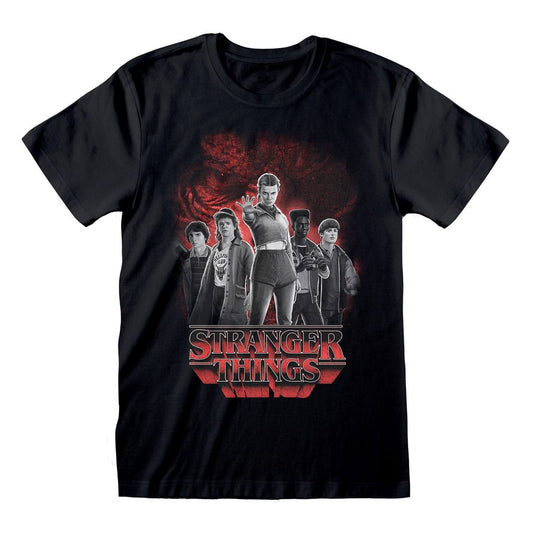 Stranger Things T-Shirt Group with Vecna behind Balck and White Size L P068106