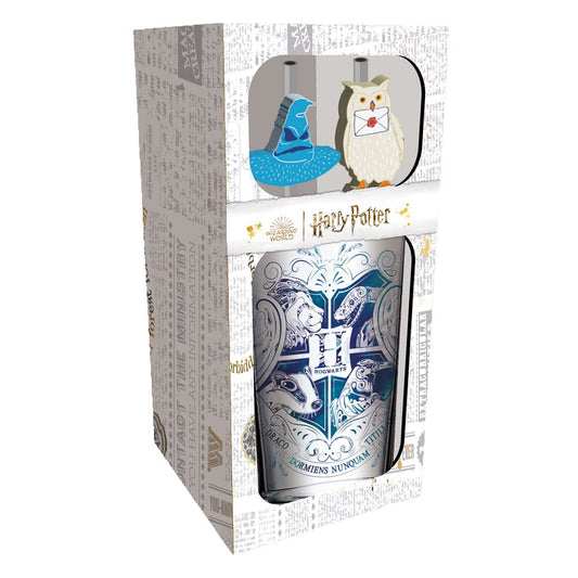 Harry Potter Glass Tumbler with Straws Hogwarts 485 ml P059878