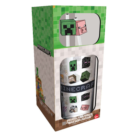 Minecraft Glass Tumbler with Straws Characters 485 ml P059880