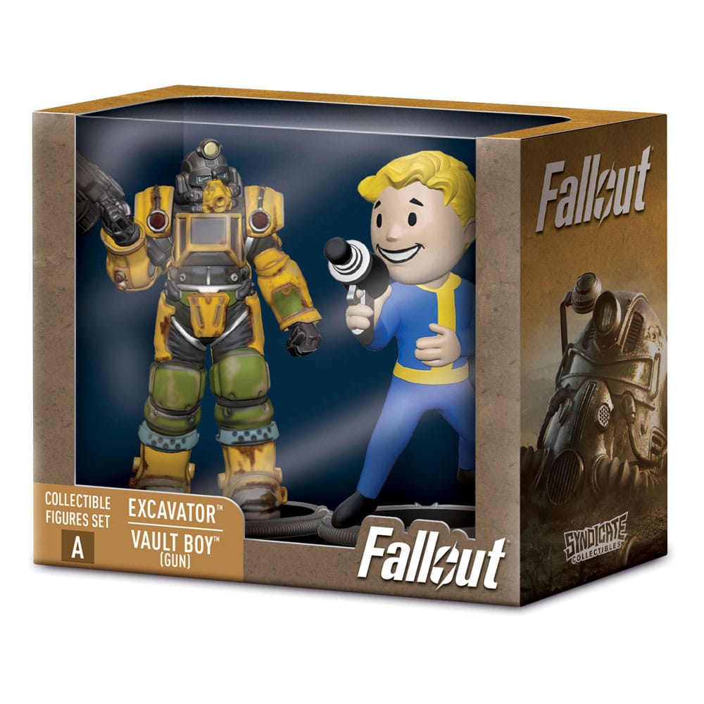 Fallout Mini Figures 2-Pack Set A Excavator & Vault Boy (Gun) 7 cm P060208