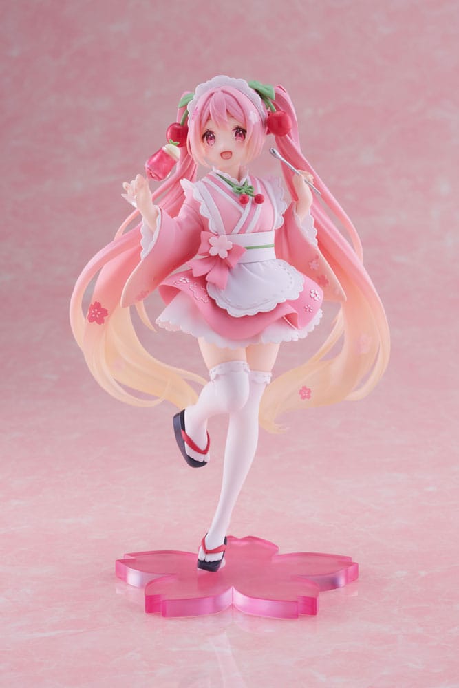 Hatsune Miku PVC Statue Newley Written Sakura Miku Japanese Cafe Ver. Reissue 18 cm P067922