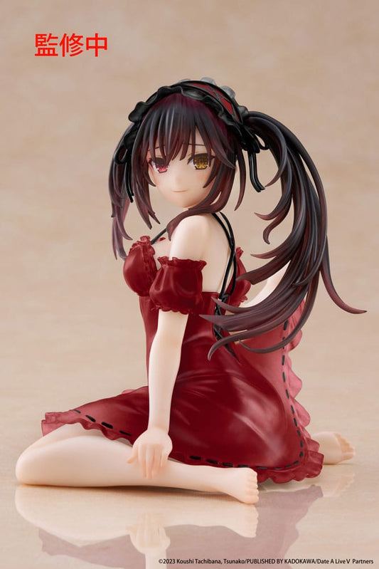 Date A Live V PVC Statue Desktop Cute Figure Kurumi Tokisaki Nightwear Ver. Renewal 13 cm P060425