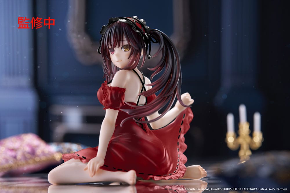 Date A Live V PVC Statue Desktop Cute Figure Kurumi Tokisaki Nightwear Ver. Renewal 13 cm P060425