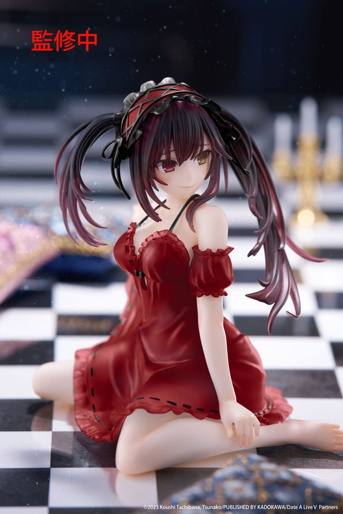 Date A Live V PVC Statue Desktop Cute Figure Kurumi Tokisaki Nightwear Ver. Renewal 13 cm P060425