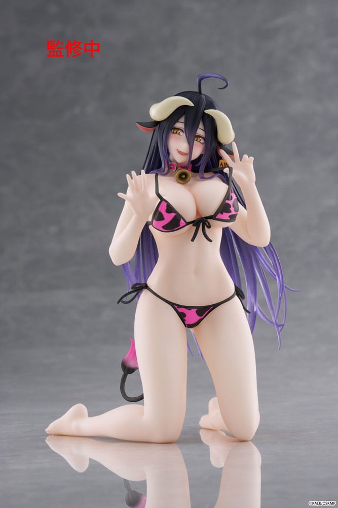 Overlord PVC Statue Desktop Cute Figure Albedo Cow-Print Swimsuit Ver. Renewal 13 cm P067924