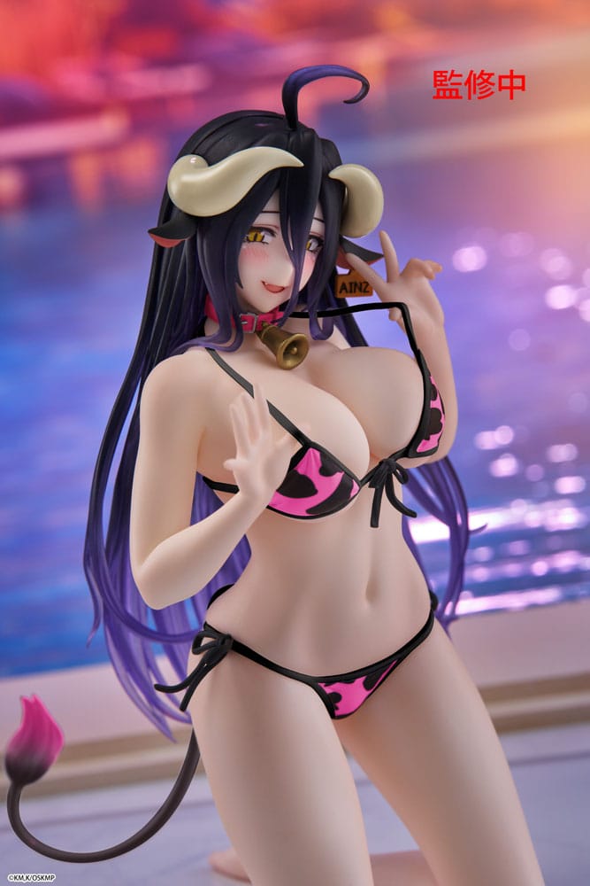 Overlord PVC Statue Desktop Cute Figure Albedo Cow-Print Swimsuit Ver. Renewal 13 cm P067924