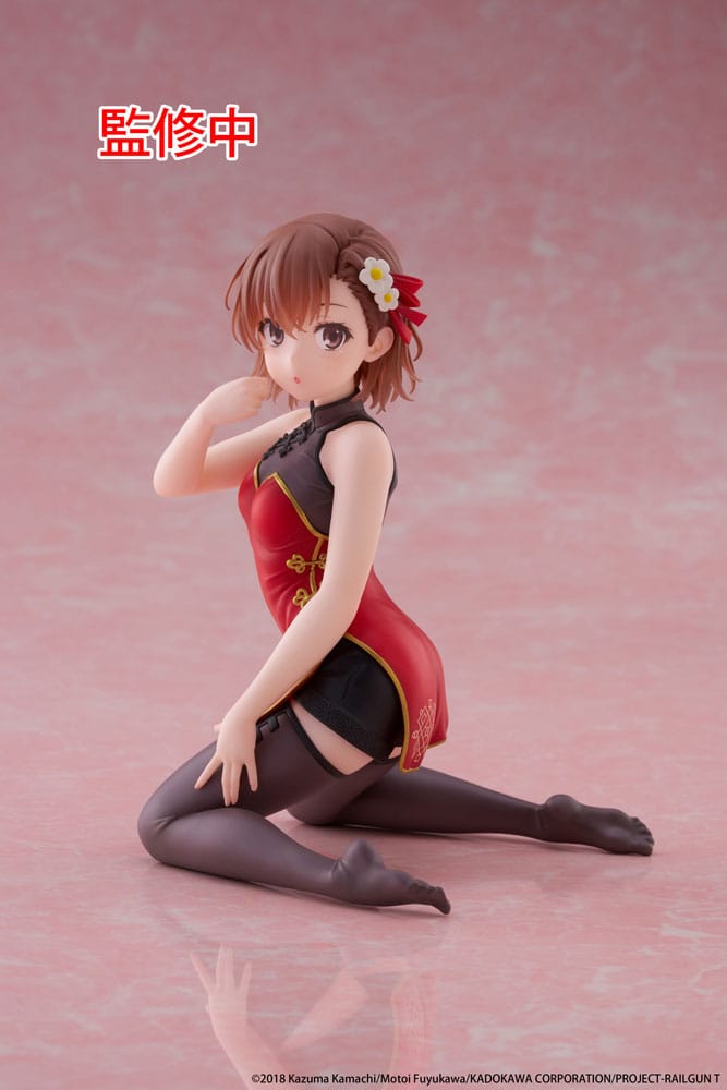 A Certain Scientific Railgun PVC Statue Desktop Cute Figure Mikoto Misaka Chinese Dress Ver. 13 cm P066017