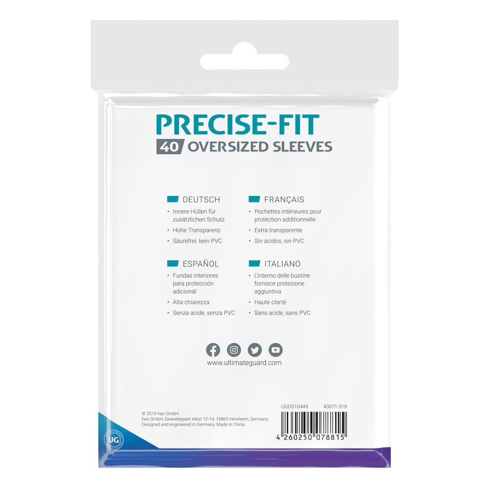 Ultimate Guard Precise-Fit Oversized Sleeves (40) P061804