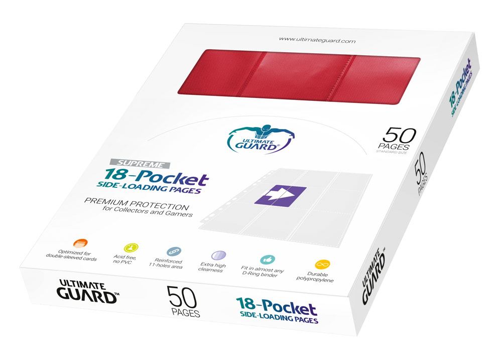 Ultimate Guard 18-Pocket Pages Side-Loading (50) - Red P061821
