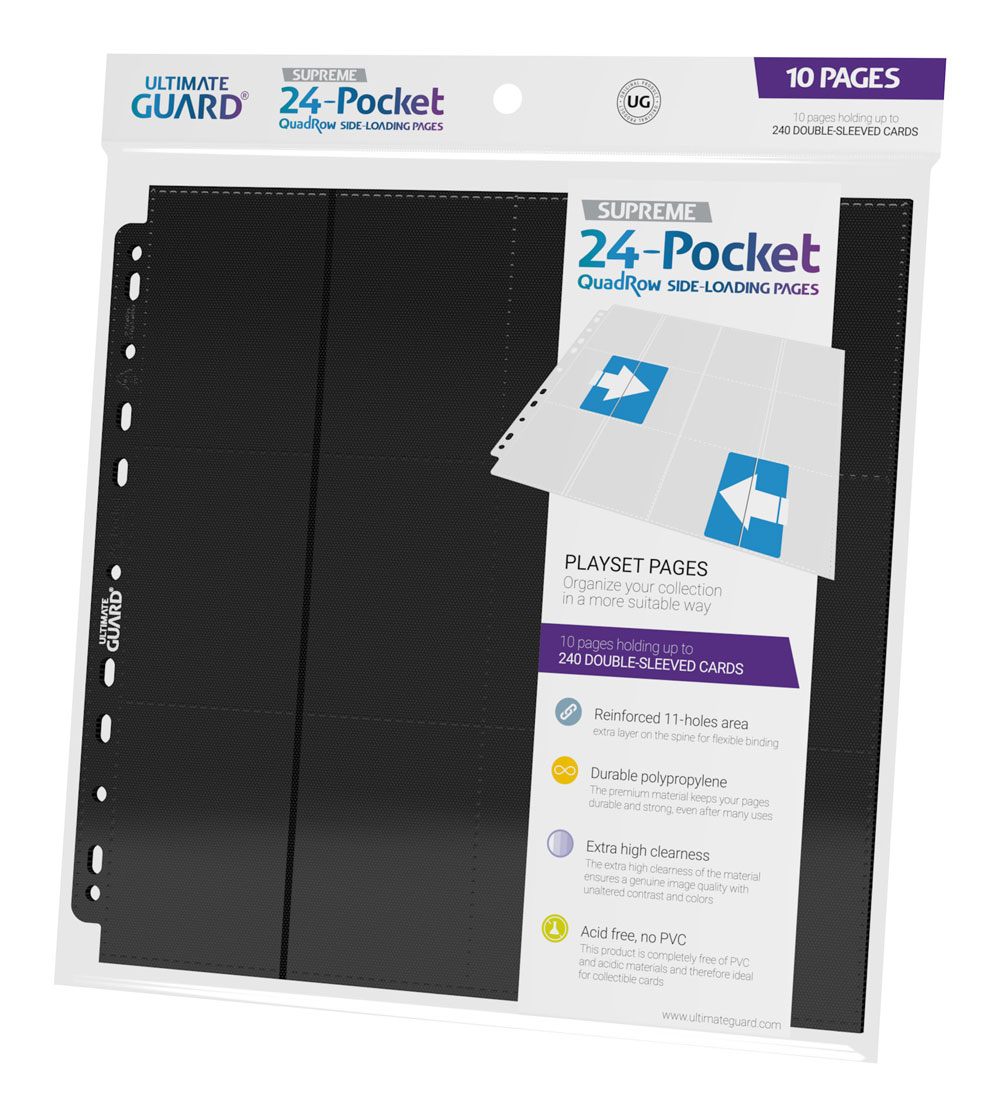 Ultimate Guard 24-Pocket QuadRow Pages Side-Loading (10) - Black P061850