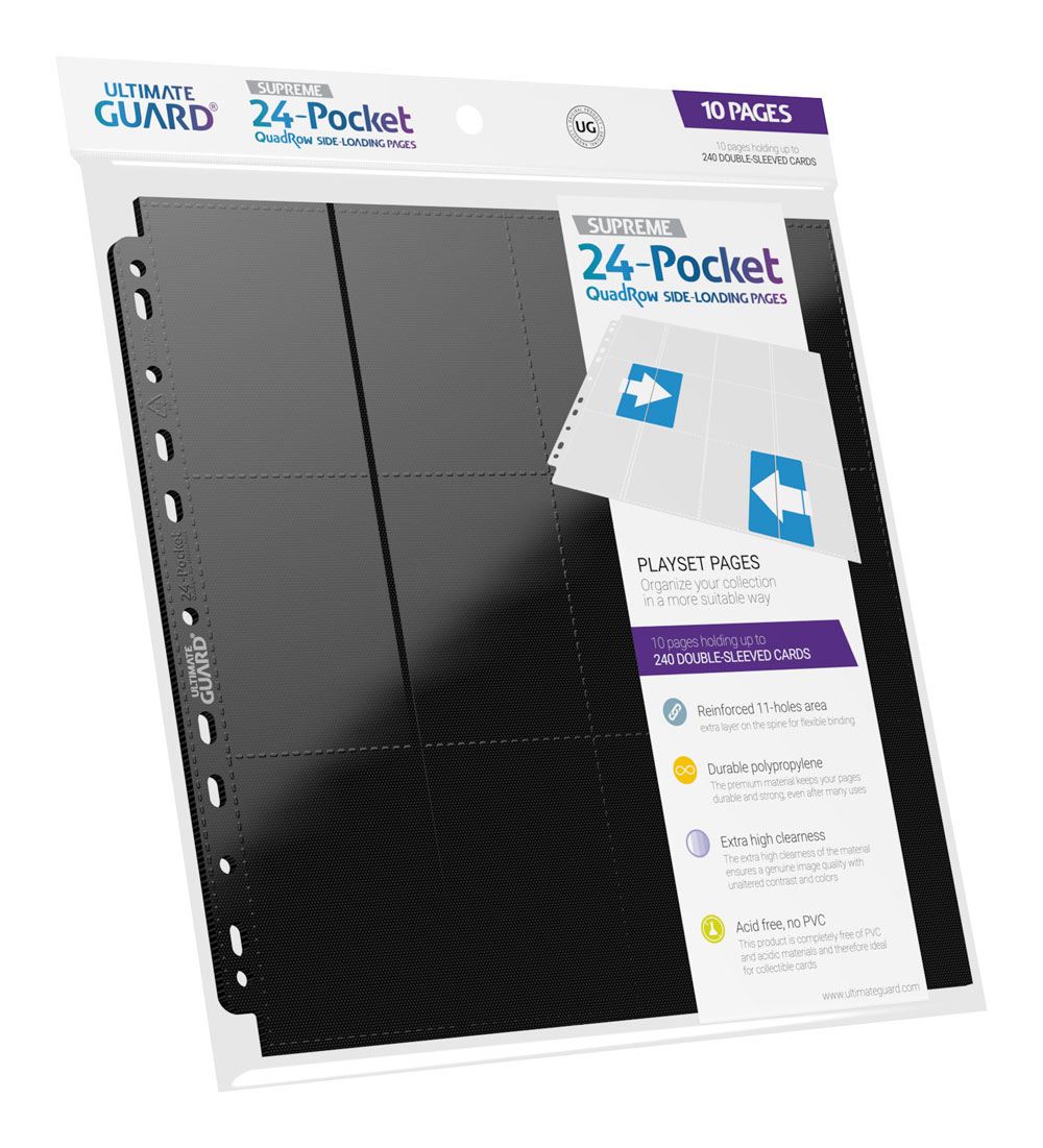 Ultimate Guard 24-Pocket QuadRow Pages Side-Loading (10) - Black P061850