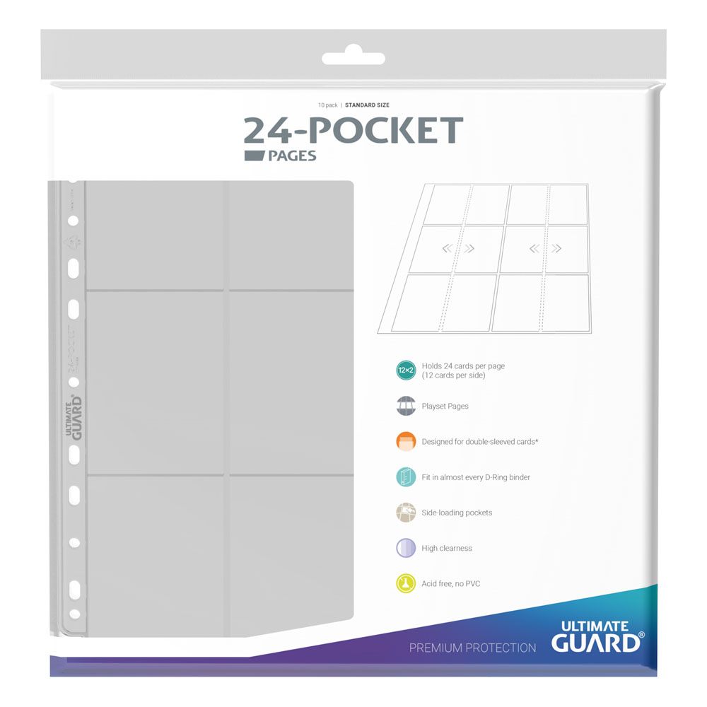 Ultimate Guard 24-Pocket QuadRow Pages Side-Loading (10) - Transparent P062041