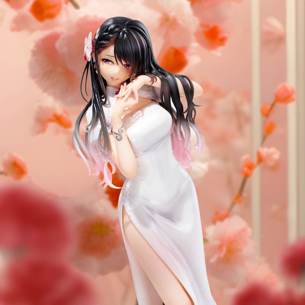 Original Illustration PVC Statue Mai Okuma illustration Healing-type white chinese dress lady 26 cm P062383