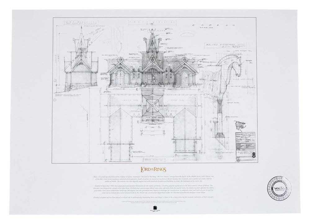 Lord of the Rings Blueprint Art Print The Stable of Edoras 59 x 42 cm P072785