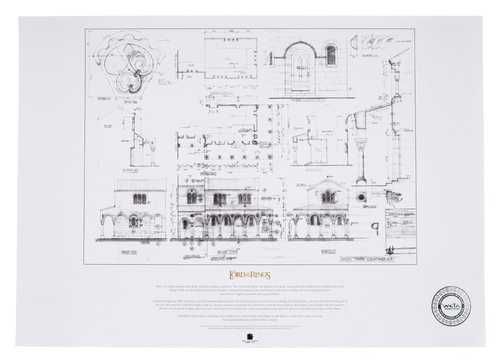 Lord of the Rings Blueprint Art Print The Courtyard of Minas Tirith 59 x 42 cm P072786