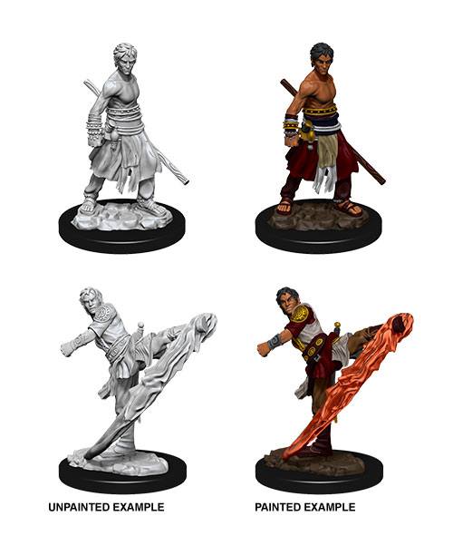 D&D Nolzur's Marvelous Miniatures Unpainted Miniatures Male Half-Elf Monk Case (6) P068434