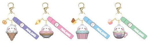 Molang Snack Time Series Keychain with Hand Strap Display (12) P065747