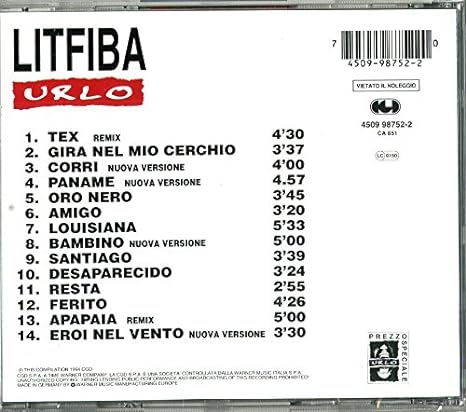 EBOND Litfiba - Urlo CD CD005017