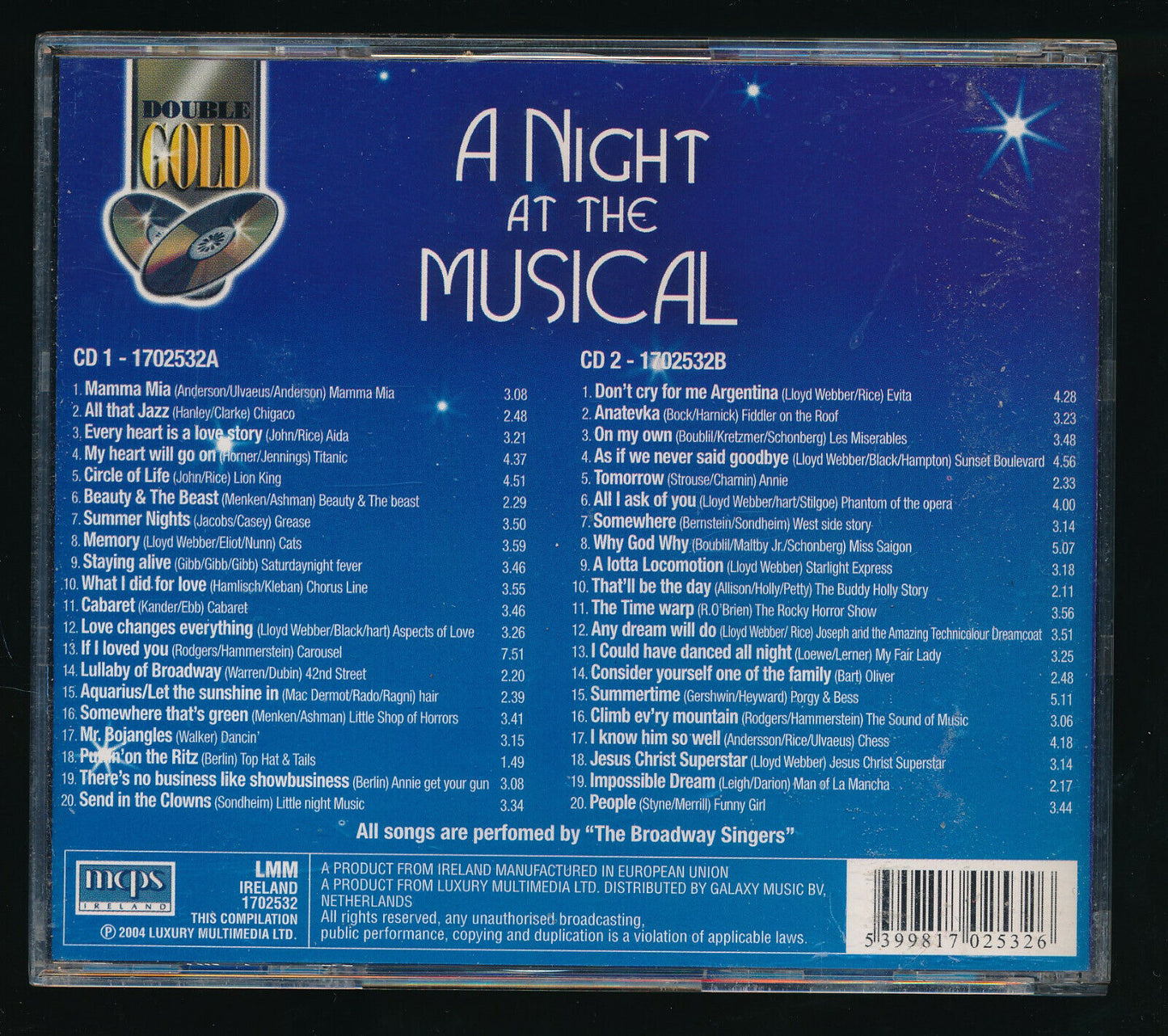 EBOND A Night At The Muical CD CD030601