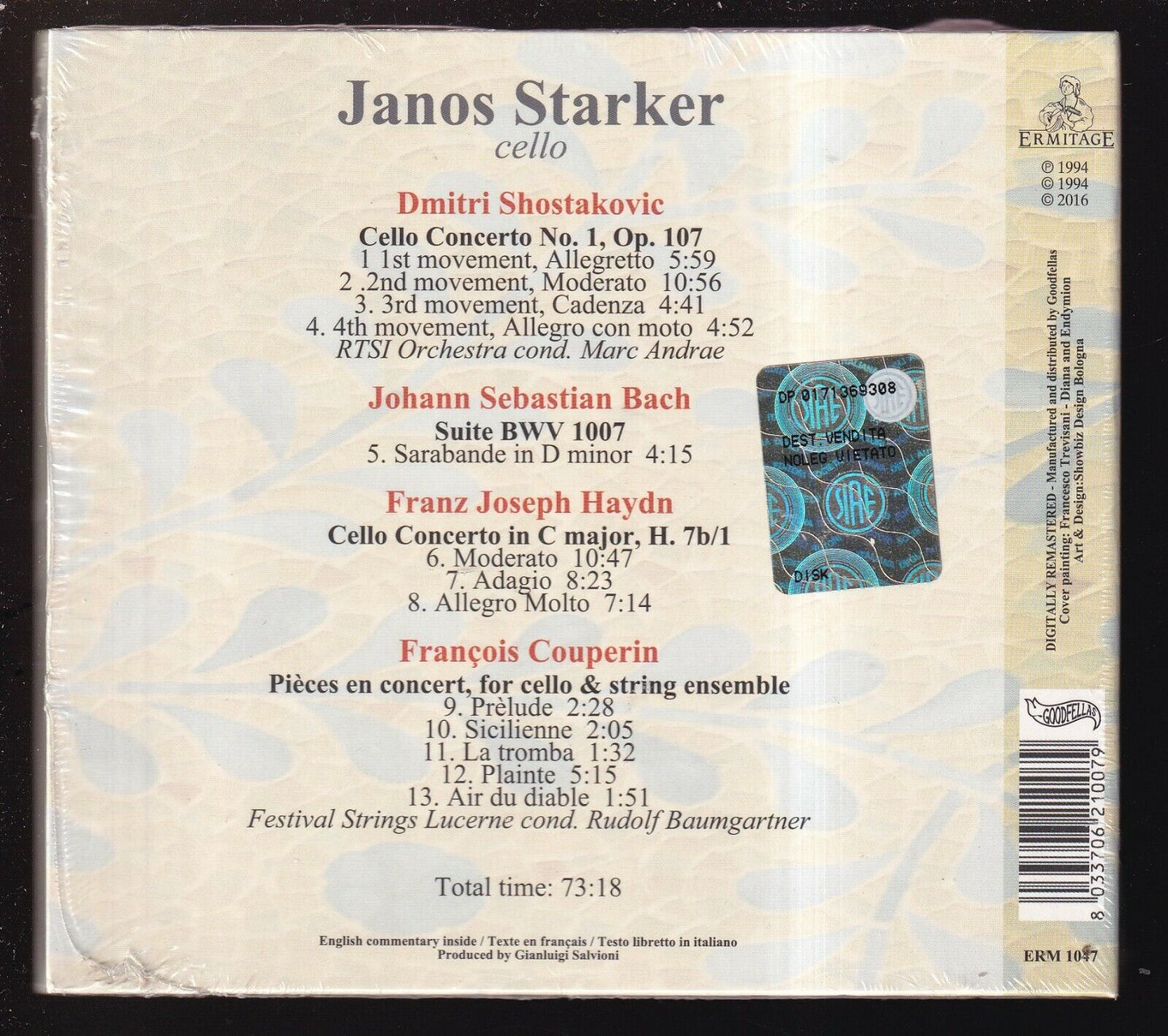 EBOND Janos Starker, Rudolf Baumgartner, Festival Strings Lucerne5017 CD CDS001456