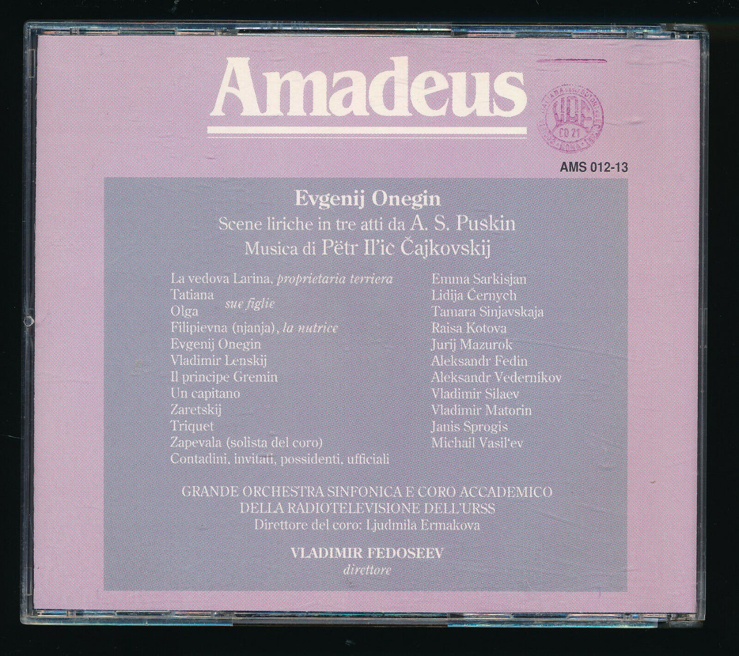 EBOND Amadeus: Čajkovskij  Evgenij Onegin CD CD029407