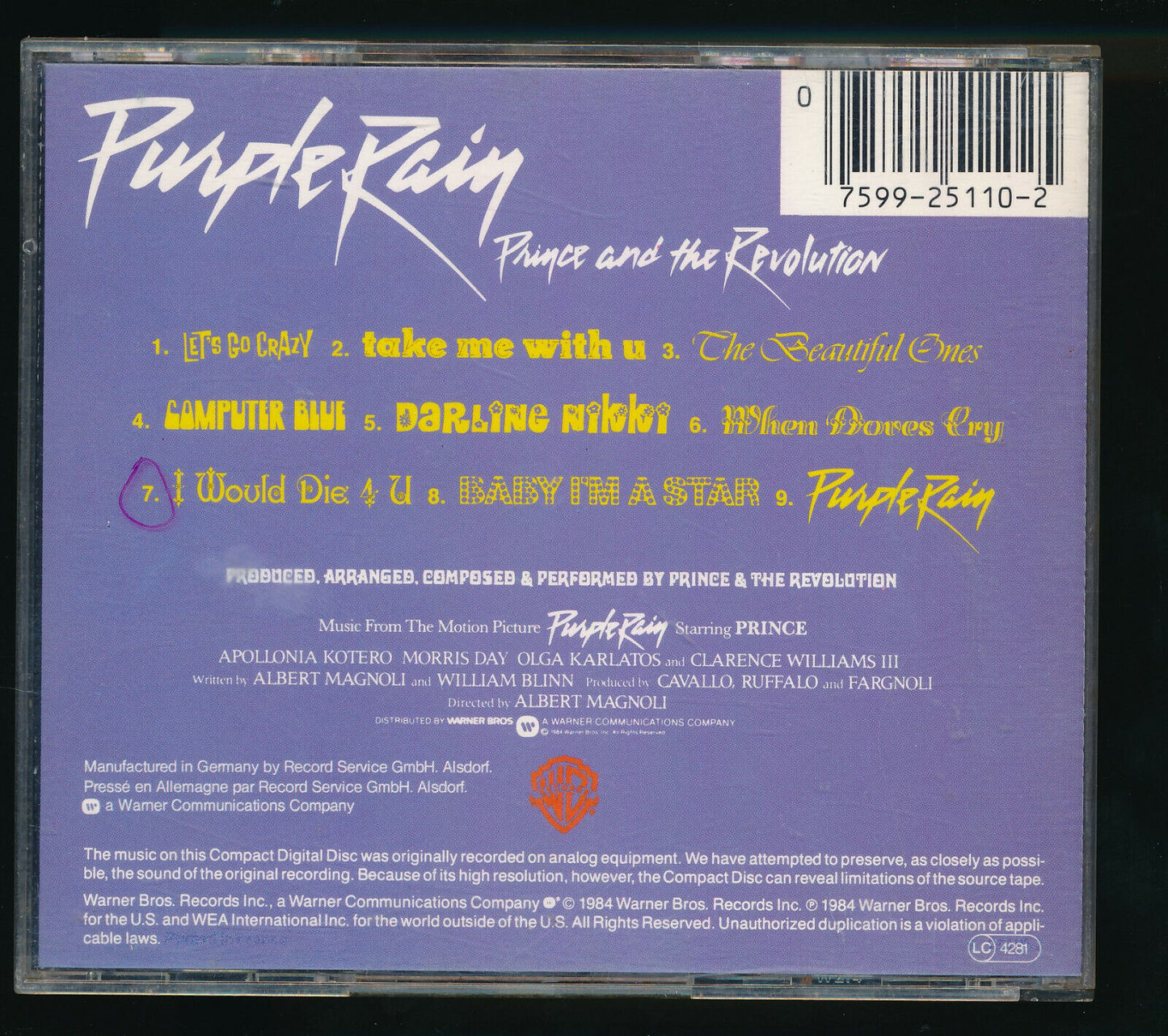 EBOND Prince And The Revolution - Purple Rain CD CD029637