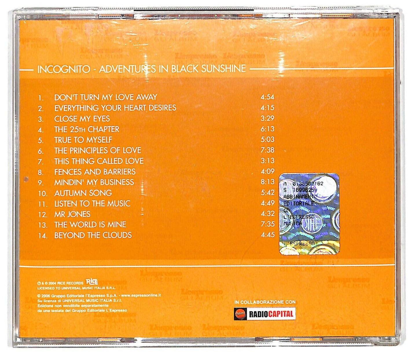 EBOND Incognito - Adventures In Black Sunshine CD CD034027
