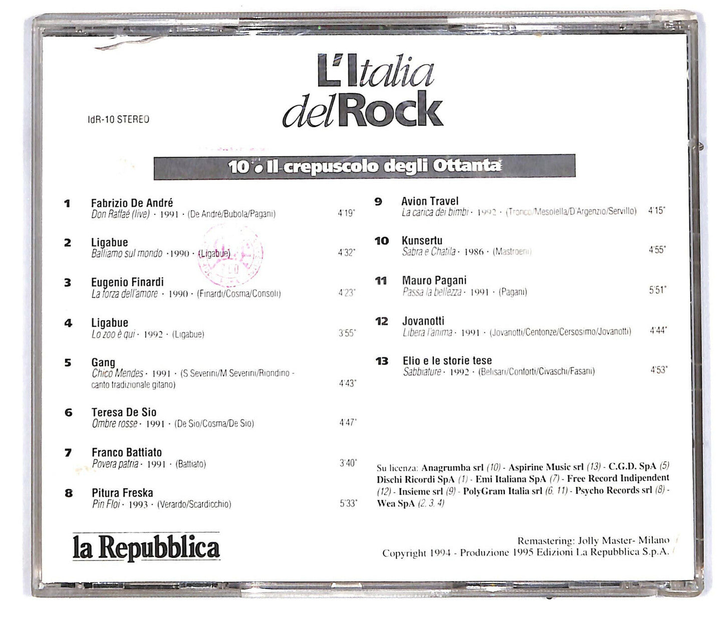EBOND Various - Il Crepuscolo Degli OttantaEditoriale CD CD032748