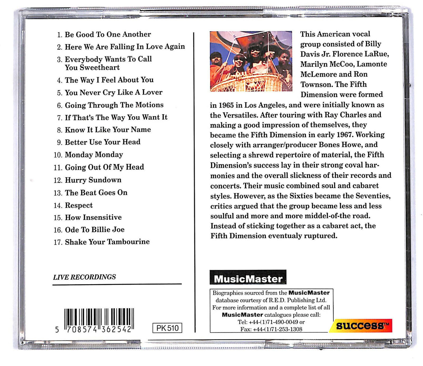 EBOND The 5th Dimension - Respect - Live CD CD032211